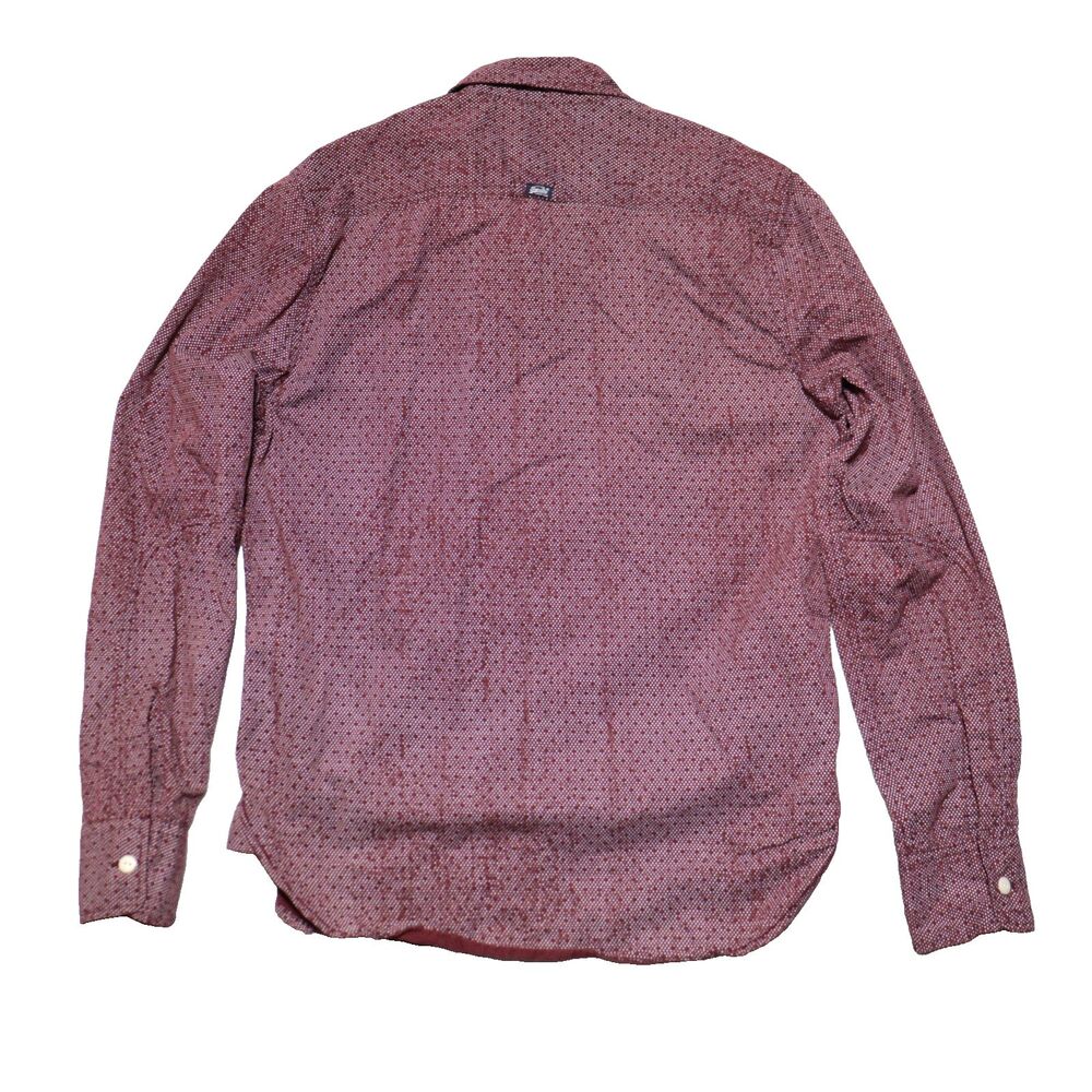 SUPERDRY Long Sleeve Button Shirt Men XL Red Geometric Dots Logo The Raw Riveter - Picture 3 of 13